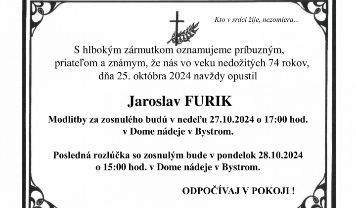 Fotka - Posledná rozlúčka s Jaroslavom Furikom